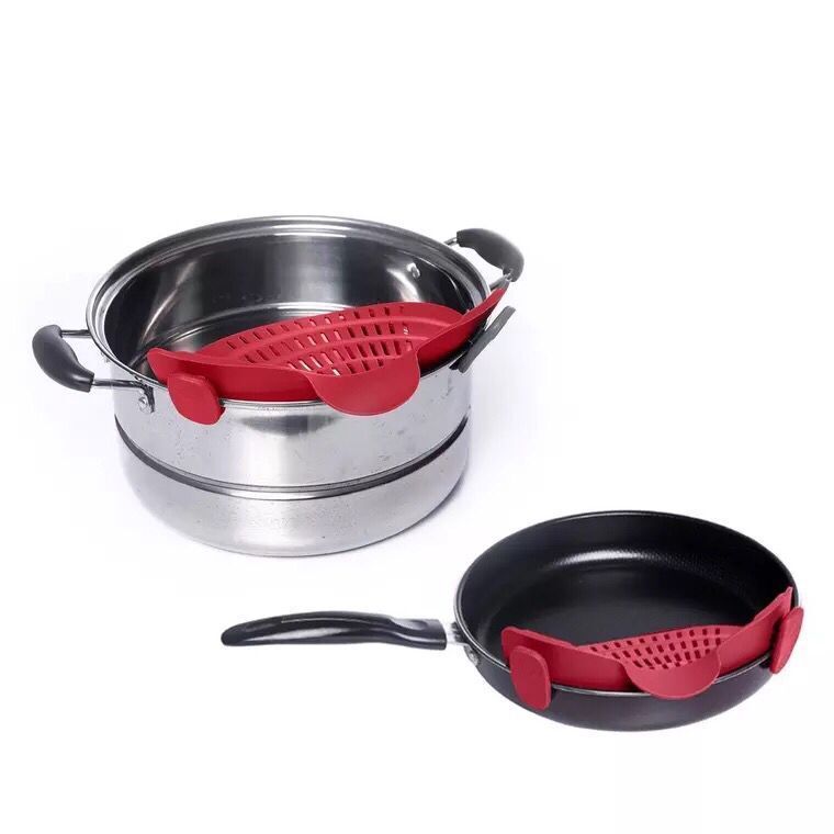 Silicone Draining Basket Blocking Pot Side Water Filter Kitchen Supplies Silicone Draining Device Pot Side Draining Block High Temperature Resistant