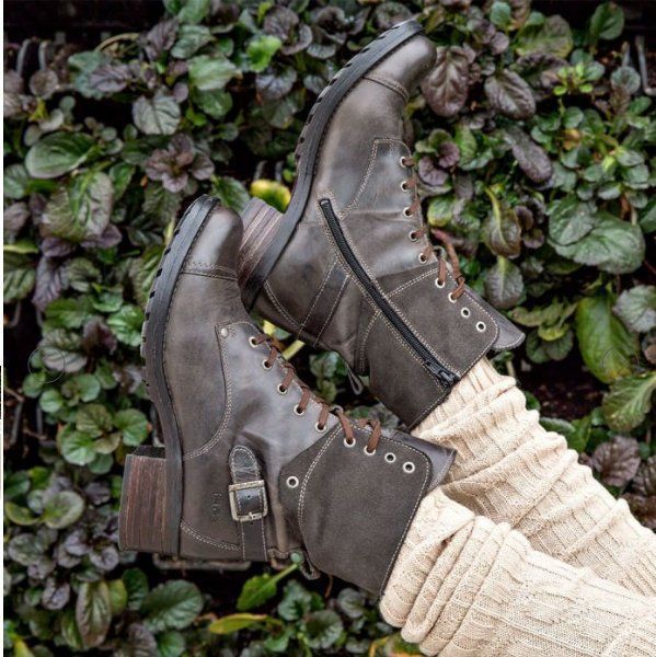 Round head cross strap ankle boot