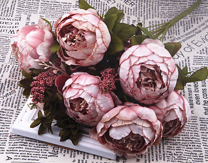 13 Core-spun Peony Decorative Flowers Artificial Flowers Artificial Flowers