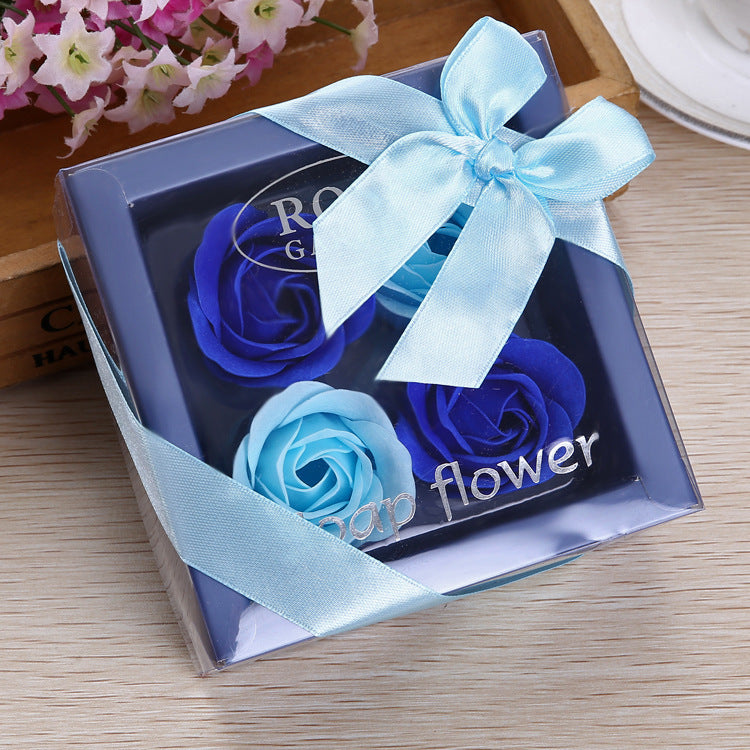 4 Rose Soap Flowers Gift Box For Valentine's Day