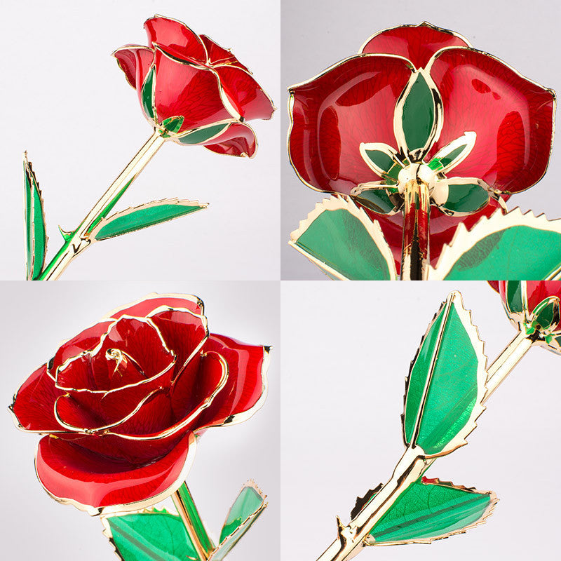 24K Gold-plated Rose Flower With A Gift Box Valentine's Day Gift