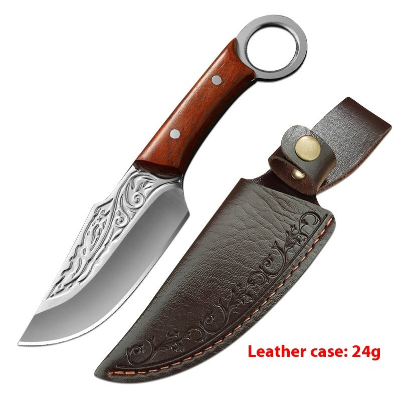 Hammer-shaped Forged Pork Knife Camping Portable Outdoor Straight Knife