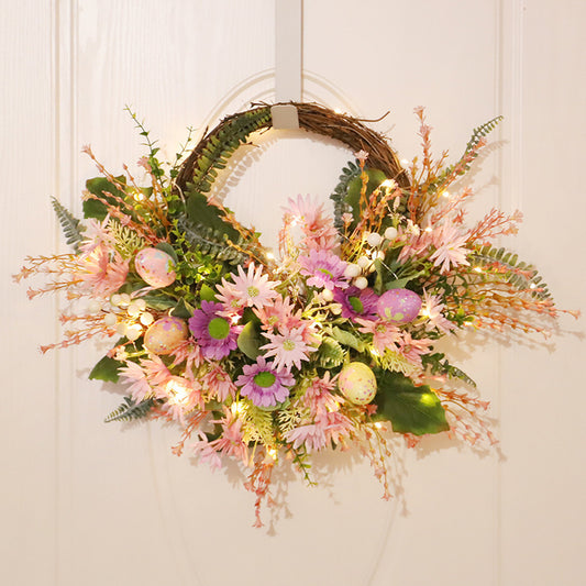 Home Decoration Easter Wreath Wild Chrysanthemum Half Edge Wreath Eggs