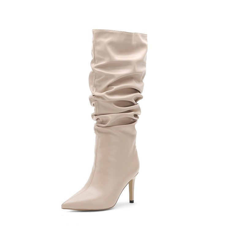 Pleated mid boot